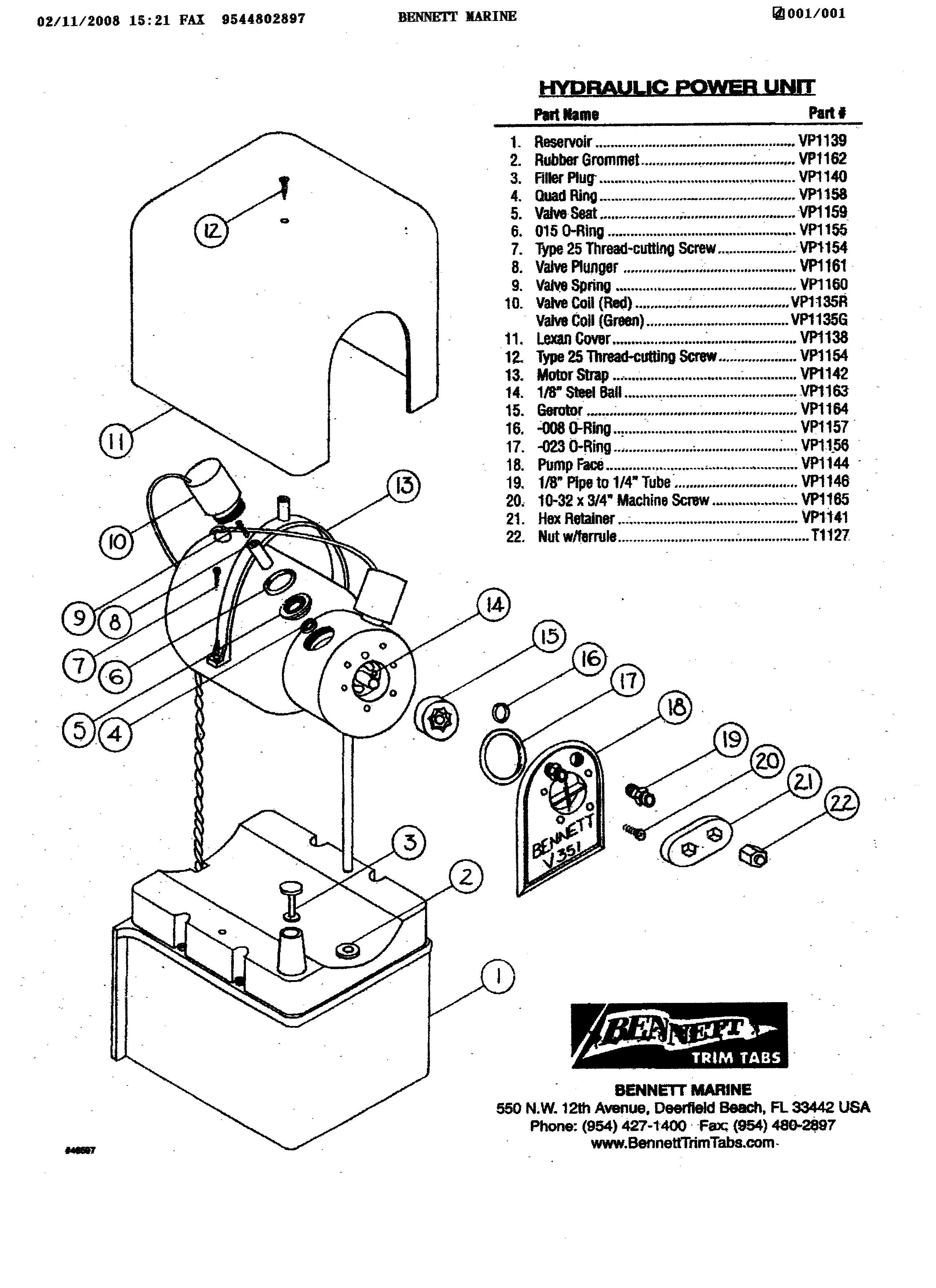 BENNETT VP351 Hydraulic Power Unit (12V or 24V)