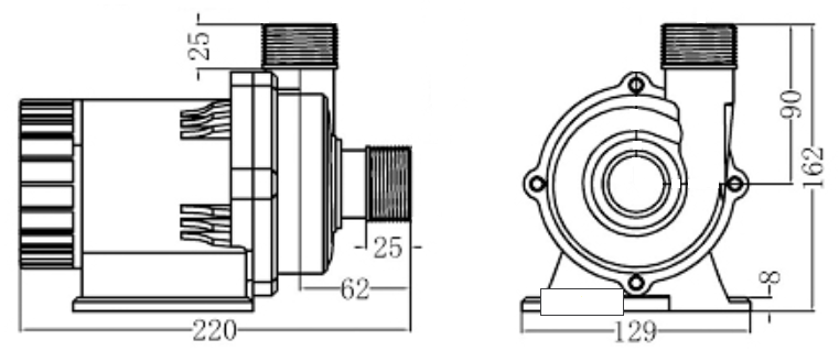 KOVA 12VDC 3200 12vdc GPH Centrifugal Pump - IP68 - Mag Drive