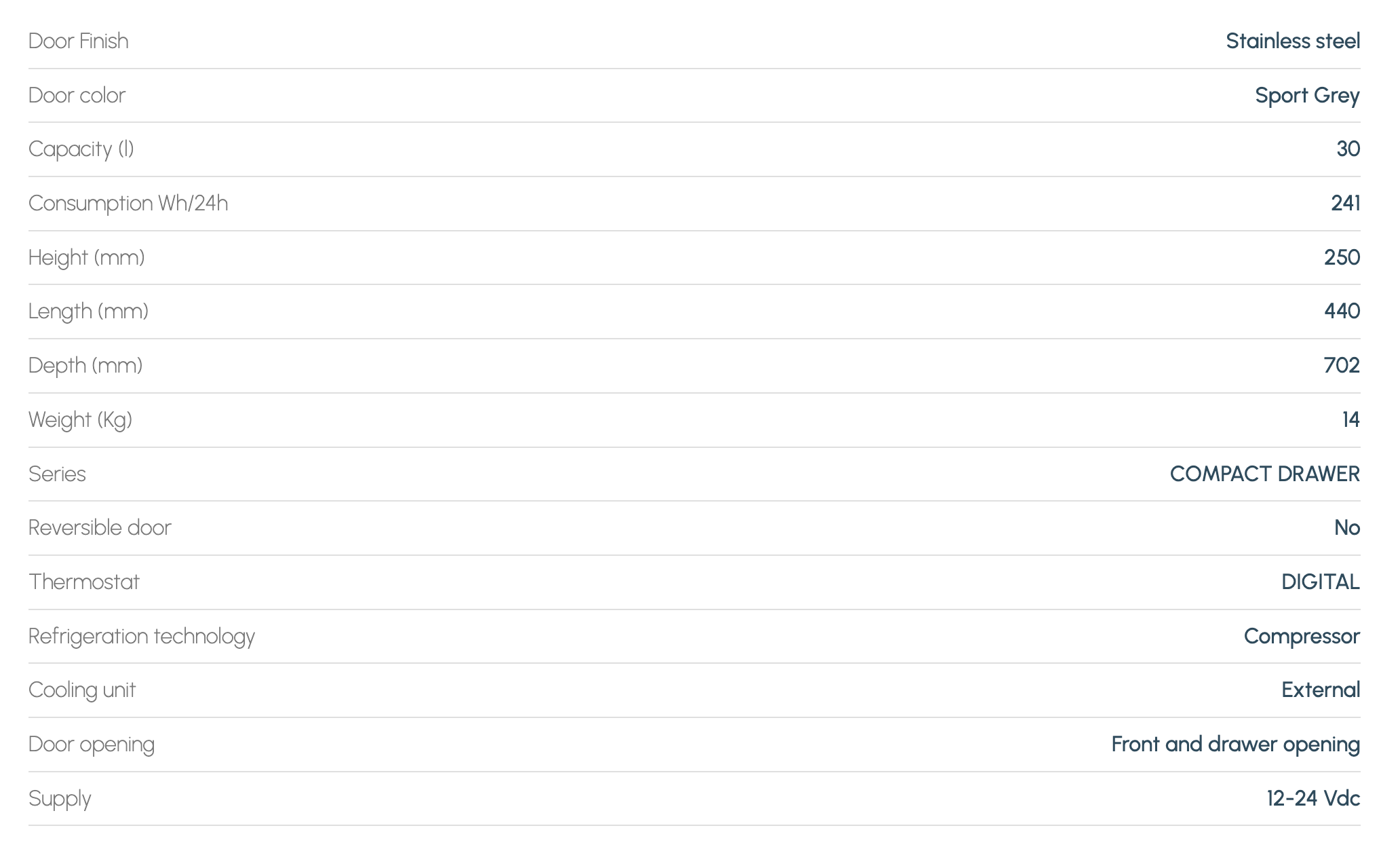 Vitrifrigo Drawer Fridge / Freezer D30A HP (Sport Grey)