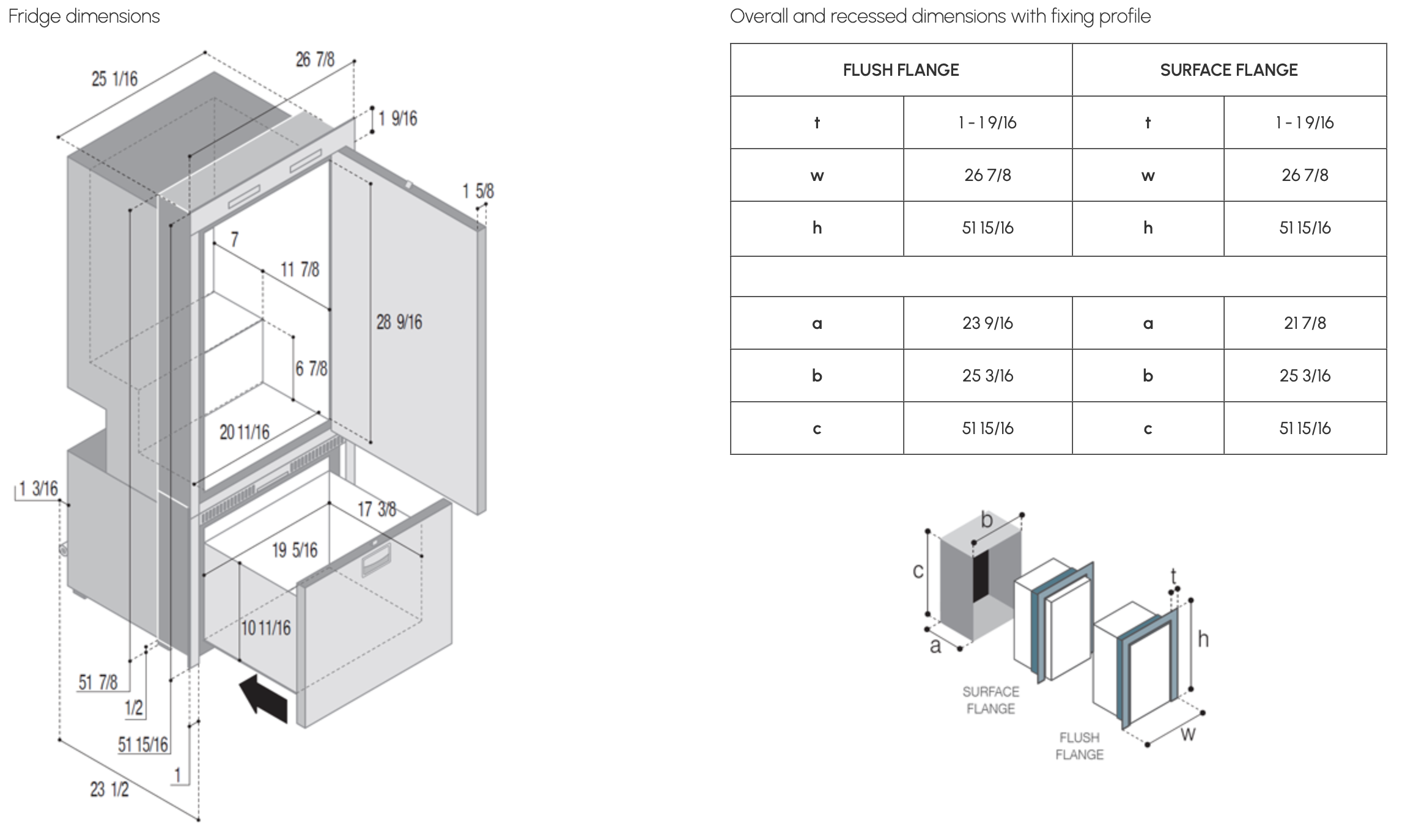Vitrifrigo DW250 OCX2 BTX Single Door Fridge + Single Drawer Freezer (DC)