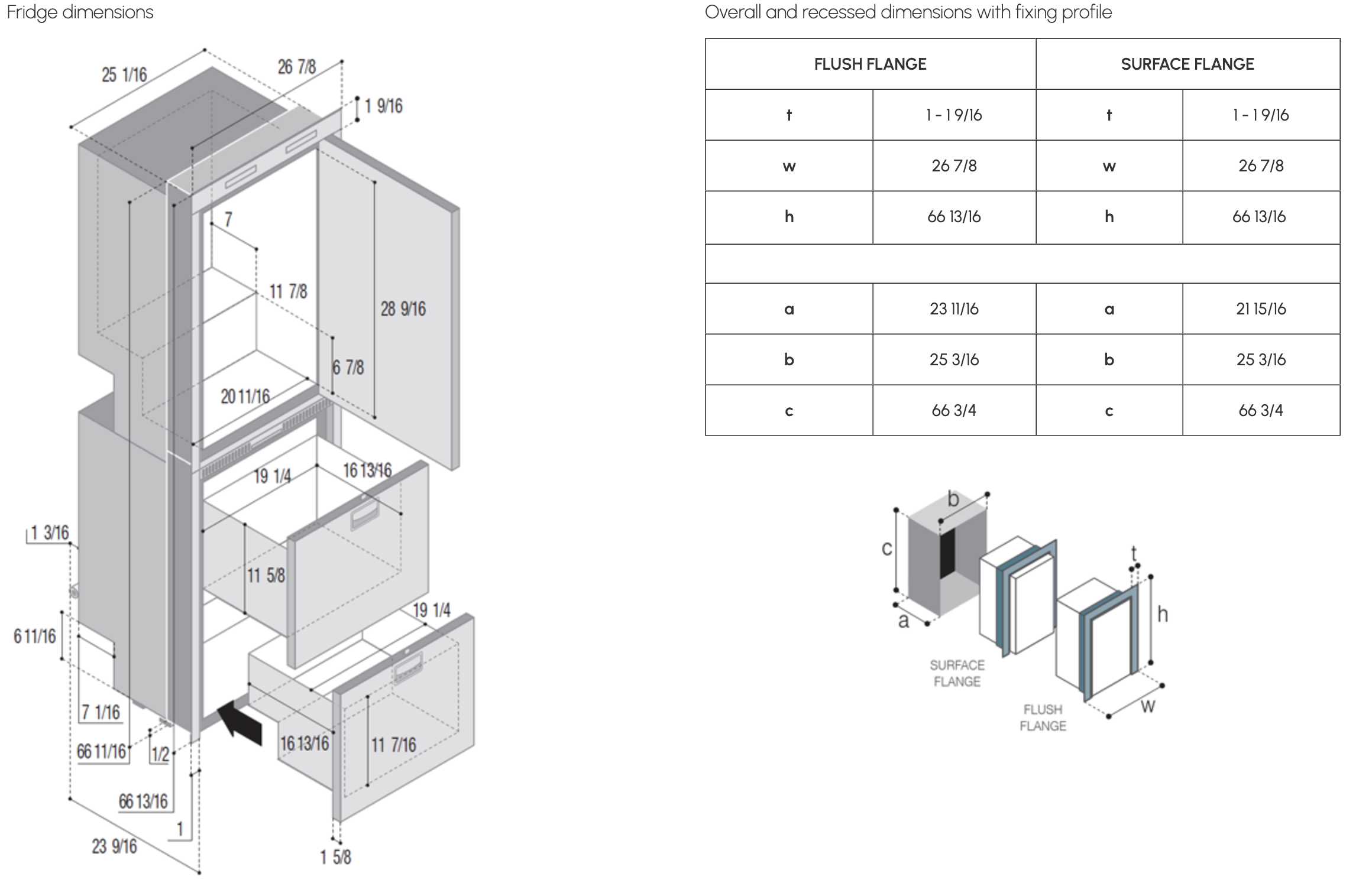 Vitrifrigo DW360 OCX2 DTX Single Door Fridge + Double Drawer Freezer / Fridge (DC)