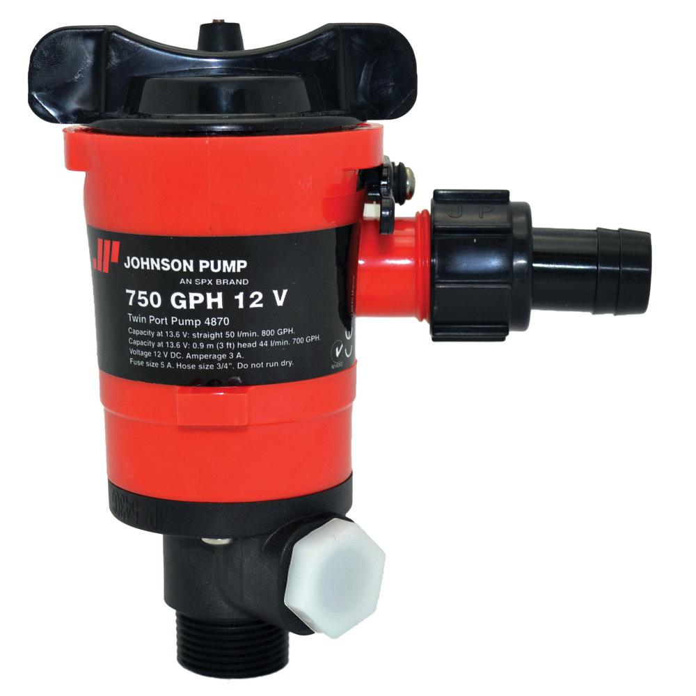 JOHNSON Twin Port Aerator Pump 750 GPH - 12V