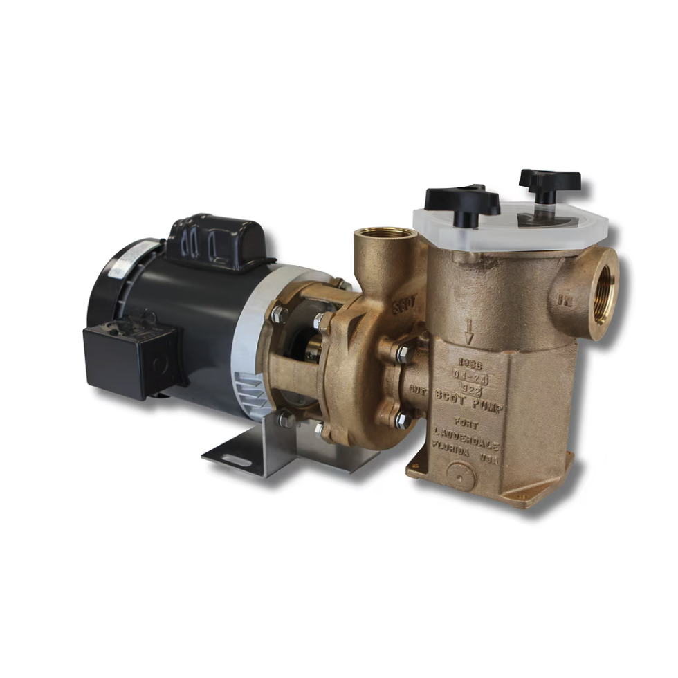Scot Pump (48377 ) Marine Self-Priming Centrifugal Pump (3/4hp | 1.5” x 1.5” bolts to existing strainer)