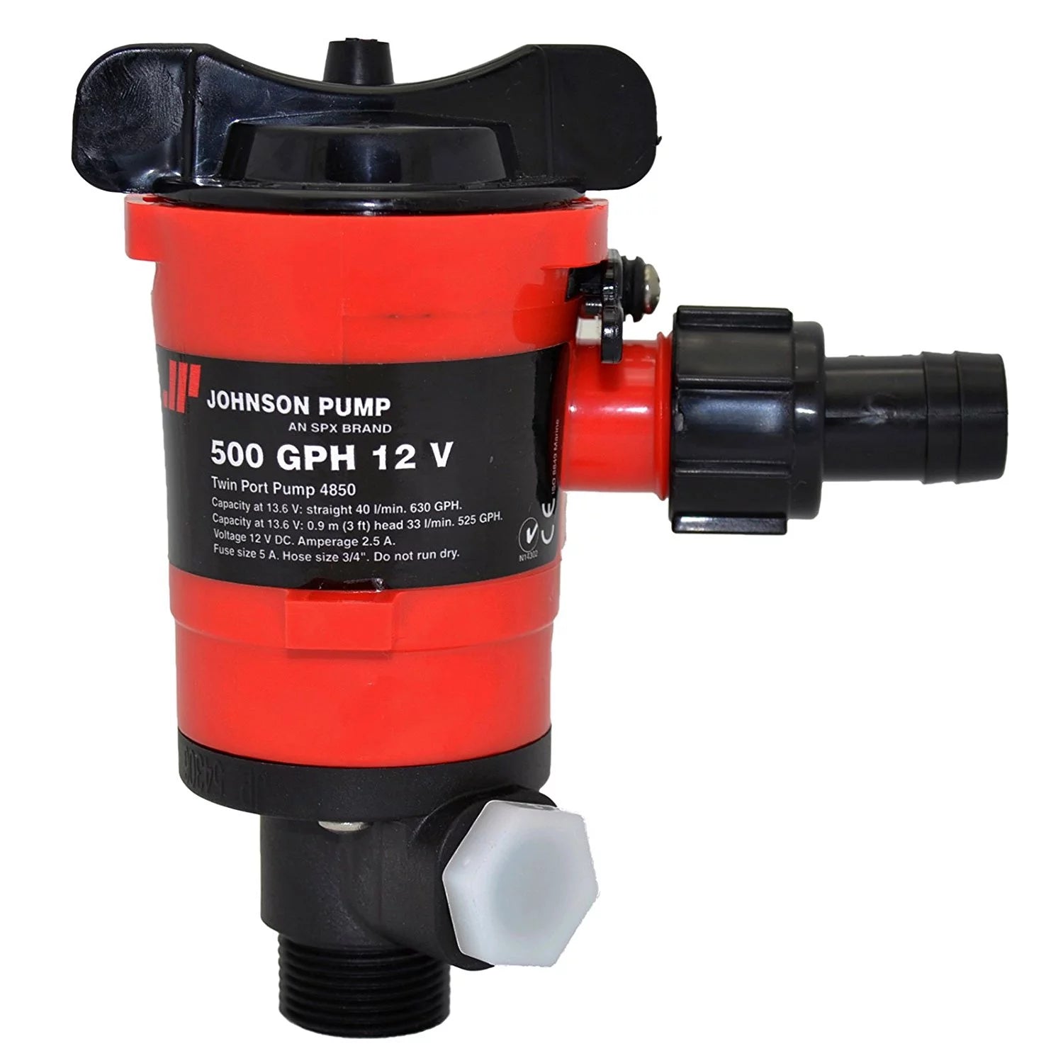 JOHNSON Twin Port Aerator Pump 500 GPH - 12V