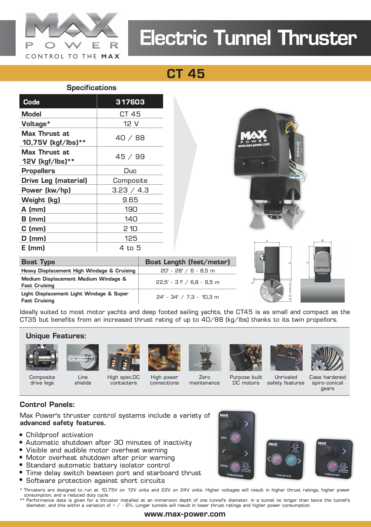 MAX POWER Thruster CT45 (12V)