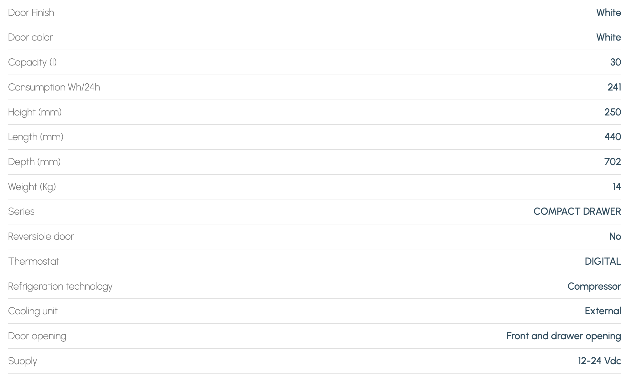 Vitrifrigo Drawer Fridge / Freezer D30A HP (White)