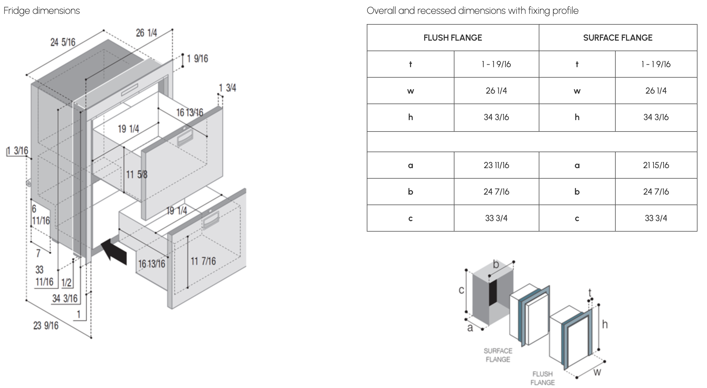 Vitrifrigo DW180 OCX2 DTX Double Drawer Freezer & Fridge (DC)
