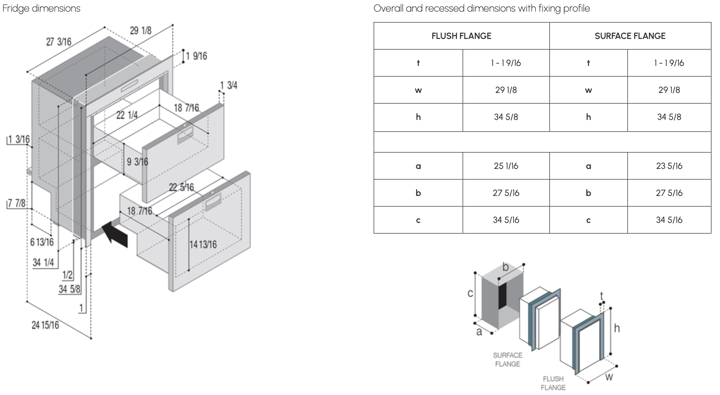 Vitrifrigo DW210 OCX2 DTX IM Double Drawer Freezer & Fridge with Hydro Icemaker (AC)