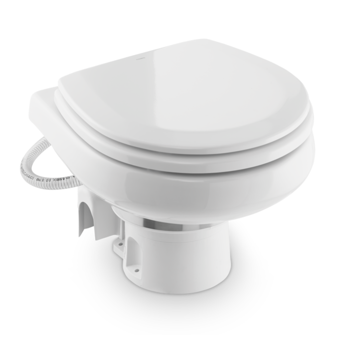 DOMETIC 7160 ORBIT Series - Large Bowl - Raw Water Flush - 12v - White